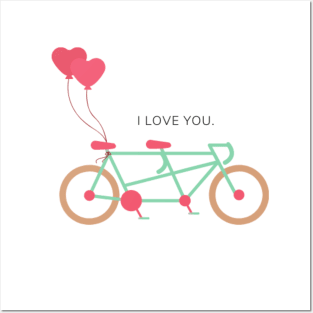 I love you in a bike Posters and Art